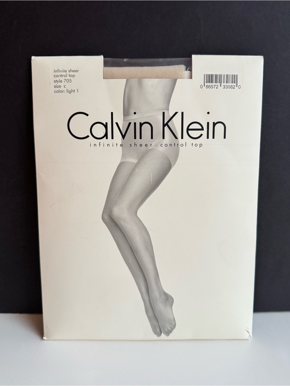 Vintage Calvin Klein SIZE C Infinite Sheer LIGHT 1 Control Top Nylons Pantyhose
